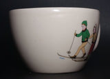Vintage Niderviller Skiing Chalet Boy and Girl on Skis Ceramic Pottery Mug Tea and Toast Cup & Saucer Set - Treasure Valley Antiques & Collectibles