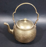 Beautifully Engraved Vintage Solid Brass Teapot Made in India - Treasure Valley Antiques & Collectibles