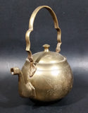 Beautifully Engraved Vintage Solid Brass Teapot Made in India - Treasure Valley Antiques & Collectibles