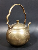 Beautifully Engraved Vintage Solid Brass Teapot Made in India - Treasure Valley Antiques & Collectibles
