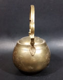Beautifully Engraved Vintage Solid Brass Teapot Made in India - Treasure Valley Antiques & Collectibles