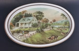 Vintage Currier and Ives "The American Homestead - Summer" Print Oval Tray - Treasure Valley Antiques & Collectibles