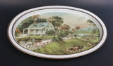 Vintage Currier and Ives "The American Homestead - Summer" Print Oval Tray - Treasure Valley Antiques & Collectibles