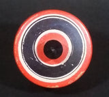 Vintage Orange Black and White Bullseye Solid Wood Spinning Top - Treasure Valley Antiques & Collectibles