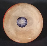 Vintage Orange Black and White Bullseye Solid Wood Spinning Top - Treasure Valley Antiques & Collectibles