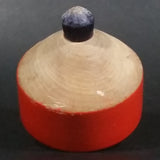Vintage Orange Black and White Bullseye Solid Wood Spinning Top - Treasure Valley Antiques & Collectibles