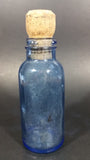 Antique Bromo-Seltzer Emerson Drug Co. 6" Light Cobalt Blue Corked Glass Medicine Bottle w/ Embossed Letters - Treasure Valley Antiques & Collectibles