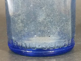 Antique Bromo-Seltzer Emerson Drug Co. 6" Light Cobalt Blue Corked Glass Medicine Bottle w/ Embossed Letters - Treasure Valley Antiques & Collectibles