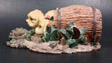Two Puppy Dogs Being Curious and Playful with a Turtle Resin Decorative Ornament - Treasure Valley Antiques & Collectibles