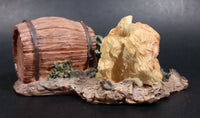 Two Puppy Dogs Being Curious and Playful with a Turtle Resin Decorative Ornament - Treasure Valley Antiques & Collectibles
