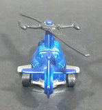 2013 Hot Wheels Stunt Circuit Sky Knife Satin Blue Die Cast Toy Helicopter - Treasure Valley Antiques & Collectibles