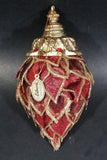 Katherine's Collection Dark Red with Gold Pointed Crowned Bulb Christmas Ornament - Treasure Valley Antiques & Collectibles