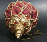 Katherine's Collection Dark Red with Gold Pointed Crowned Bulb Christmas Ornament - Treasure Valley Antiques & Collectibles