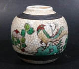 Chinese Crackle Glaze Porcelain Ginger Jar Vase Birds Flowers No Lid - Treasure Valley Antiques & Collectibles