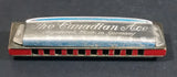 Vintage FR. Hotz Canadian Ace Red Painted Wooden and Metal Harmonica Instrument - Treasure Valley Antiques & Collectibles