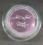 Marilyn Monroe 6" Tall Drinking Glass with Purple Pink Colored Base By Bernard Hollywood - Treasure Valley Antiques & Collectibles