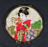 Dia Pearl Japan New Chokin 24KT Gold Plated Compact Mirror Lady's Accessory - Treasure Valley Antiques & Collectibles