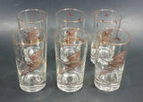 Set of 6 Vintage Libbey Canada Goose Geese Golden Rimmed 5" Drinking Tumbler Glasses - Treasure Valley Antiques & Collectibles