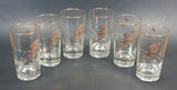 Set of 6 Vintage Libbey Canada Goose Geese Golden Rimmed 5" Drinking Tumbler Glasses - Treasure Valley Antiques & Collectibles