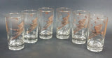 Set of 6 Vintage Libbey Canada Goose Geese Golden Rimmed 5" Drinking Tumbler Glasses - Treasure Valley Antiques & Collectibles