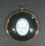 Peter Bates Limited Edition Blue White Flower Cameo in Black Hibiscus Pendant In Box - From The Miniature World of Peter Bates - Treasure Valley Antiques & Collectibles