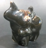 Small Ceramic Bull Cow Ox Black with Brown white Swirl Ceramic Figurine Numbered 42 - Treasure Valley Antiques & Collectibles
