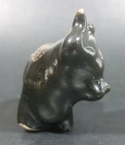 Small Ceramic Bull Cow Ox Black with Brown white Swirl Ceramic Figurine Numbered 42 - Treasure Valley Antiques & Collectibles