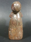 Carved Solid Brown Soapstone Embracing Hugging People Decorative Sculpture - Treasure Valley Antiques & Collectibles