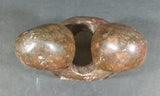 Carved Solid Brown Soapstone Embracing Hugging People Decorative Sculpture - Treasure Valley Antiques & Collectibles