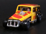 Vintage 1980s Zee Zylmex  '35 Chevy Hot Rod Black Yellow Orange P361 Die Cast Toy Race Car Vehicle 1/64 Scale - Treasure Valley Antiques & Collectibles