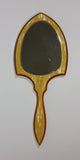 Antique Royal K Pearl Bakelite Handheld Mirror with Pink Floral Decor