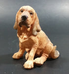 Light Brown Hound Dog Sitting Resin Figurine - Treasure Valley Antiques & Collectibles