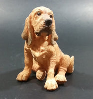 Light Brown Hound Dog Sitting Resin Figurine - Treasure Valley Antiques & Collectibles