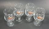 Set of 4 Vintage Libbey Pheasant Hunting Game Bird Rimmed 5" Wine Glasses - Treasure Valley Antiques & Collectibles