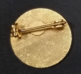 Portland Ice Skating Club Mountain and Rose Themed Round Enamel Pin - Treasure Valley Antiques & Collectibles