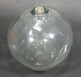 Antique Japanese 4 1/2" Round Spherical Blown Glass Fish Float Buoy Number 3
