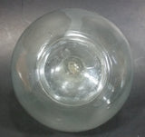 Antique Japanese 4 1/2" Round Spherical Blown Glass Fish Float Buoy Number 3