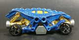2010 Hot Wheels Race World Underground Double Demon Dinosaur Dark Blue Die Cast Toy Car Vehicle - Treasure Valley Antiques & Collectibles