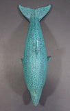 Decorative Painted in Aqua Green Painted Dolphin Light Weight Wood Carved Ornament - Treasure Valley Antiques & Collectibles