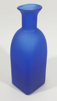 Beautiful 7 1/2" Tall Square Frosted Cobalt Blue Glass Cork Top Bottle - Treasure Valley Antiques & Collectibles