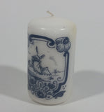 Delft Blue Holland Windmill Decor 3" Tall Wax Candle Unused - Like New - Treasure Valley Antiques & Collectibles