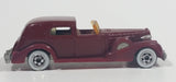 1983 Hot Wheels '35 Classic Caddy Cadillac Maroon Die Cast Toy Car Vehicle - Treasure Valley Antiques & Collectibles