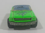 1990 Hot Wheels California Customs '65 Ford Mustang Convertible Fluorescent Green Die Cast Toy Car Vehicle - Opening Hood