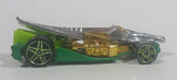 2013 Hot Wheels Chrome Racers Croc Rod Chrome Lime Green Gold Die Cast Toy Car Vehicle - Treasure Valley Antiques & Collectibles