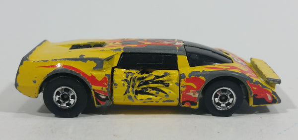 1985 Hot Wheels Crack-Ups Exotic (side crash) Side Banger Yellow Die Cast Toy Muscle Car Vehicle Hong Kong - Treasure Valley Antiques & Collectibles