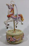 Decorative Carousel Horse on a Cake Music Box - Plays a song with a nice melody - Treasure Valley Antiques & Collectibles