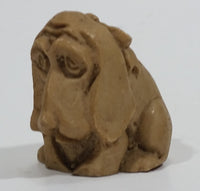 Vintage Hand Carved Brown Blood Hound Puppy Dog with a Bow Soapstone Figurine - Treasure Valley Antiques & Collectibles