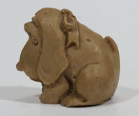 Vintage Hand Carved Brown Blood Hound Puppy Dog with a Bow Soapstone Figurine - Treasure Valley Antiques & Collectibles