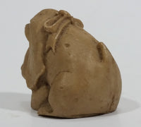 Vintage Hand Carved Brown Blood Hound Puppy Dog with a Bow Soapstone Figurine - Treasure Valley Antiques & Collectibles