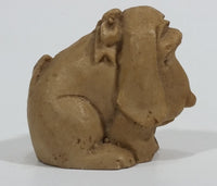 Vintage Hand Carved Brown Blood Hound Puppy Dog with a Bow Soapstone Figurine - Treasure Valley Antiques & Collectibles